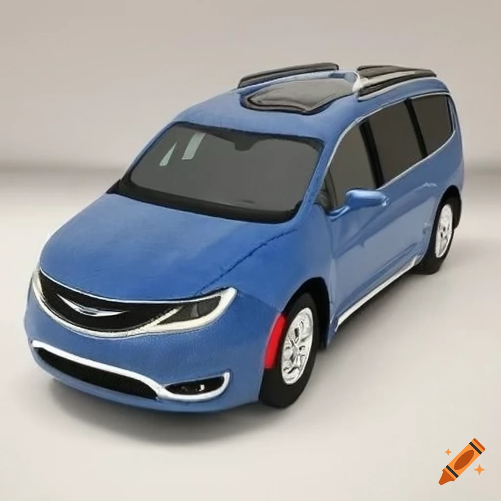 Dark blue plush toy of a 2017 Chrysler Pacifica Touring-L Plus