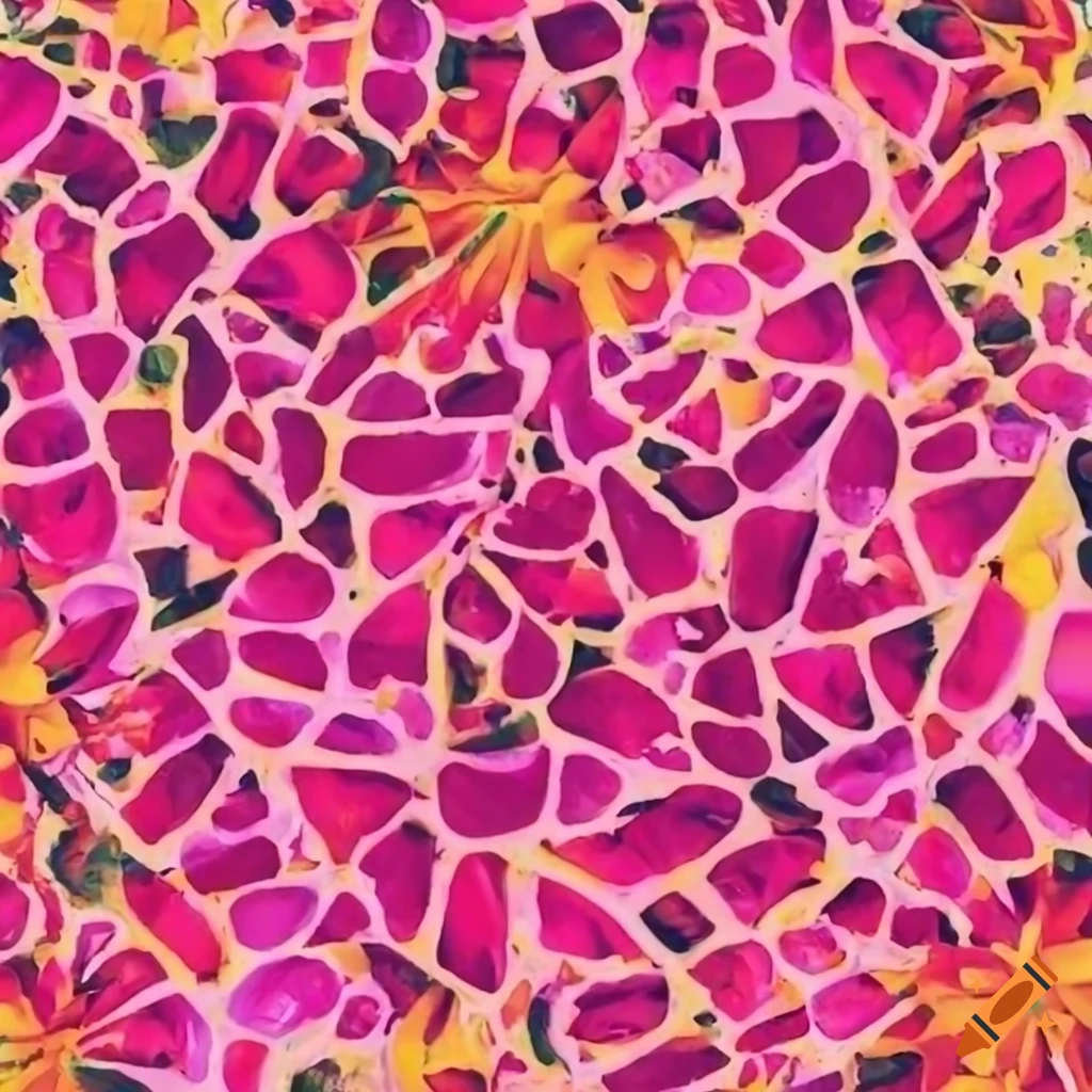Pink lemon mosaic ground design