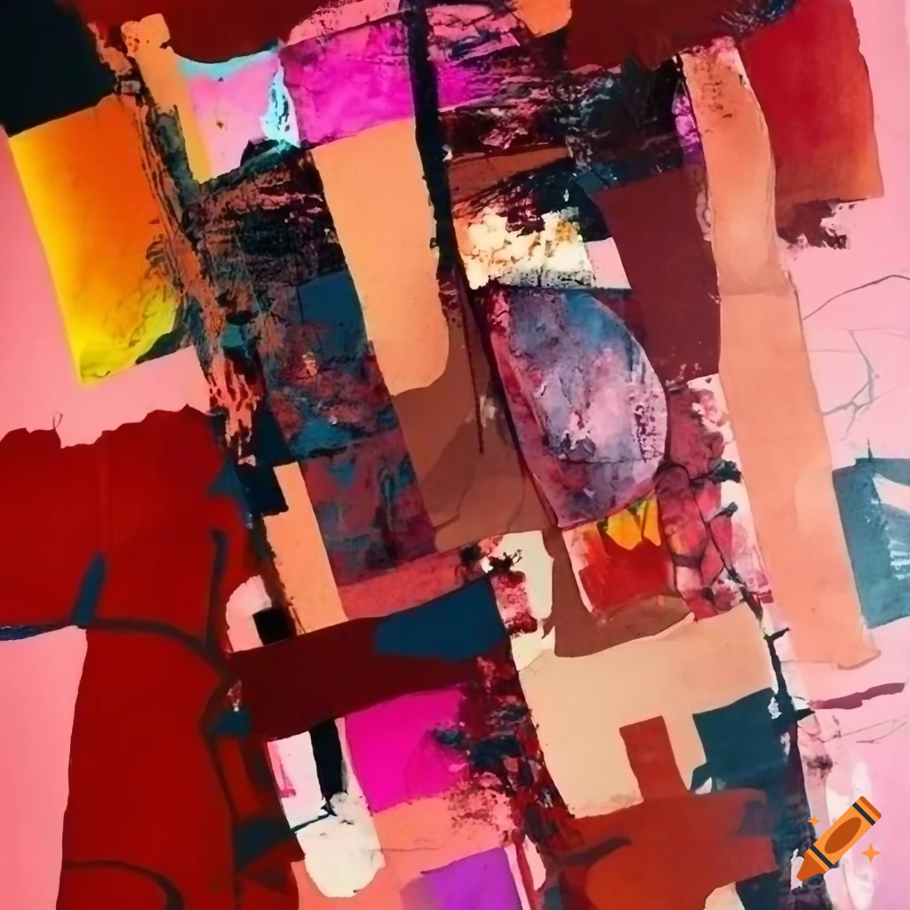 Abstract painting with orderly chaotic composition resembling comic ...
