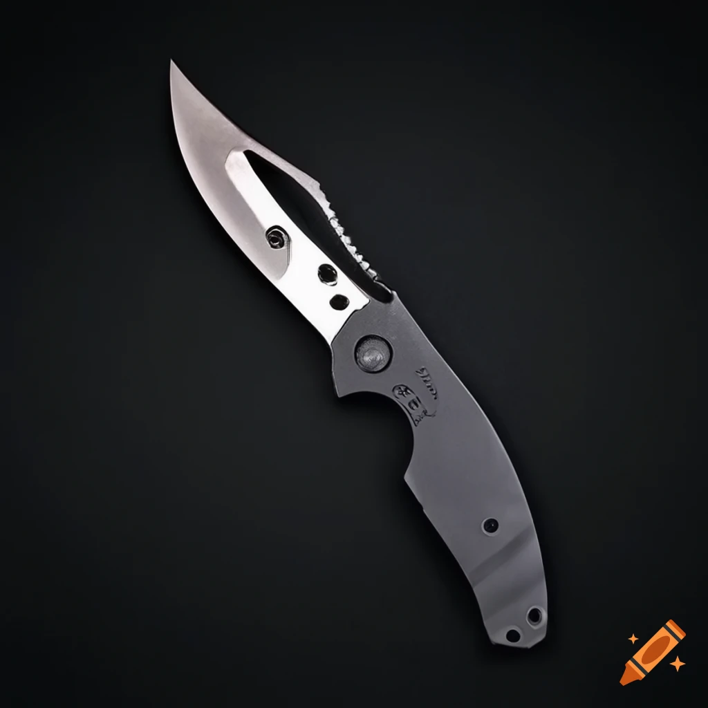 Spyderco scalpel with grip on futuristic steel table in Japanese style