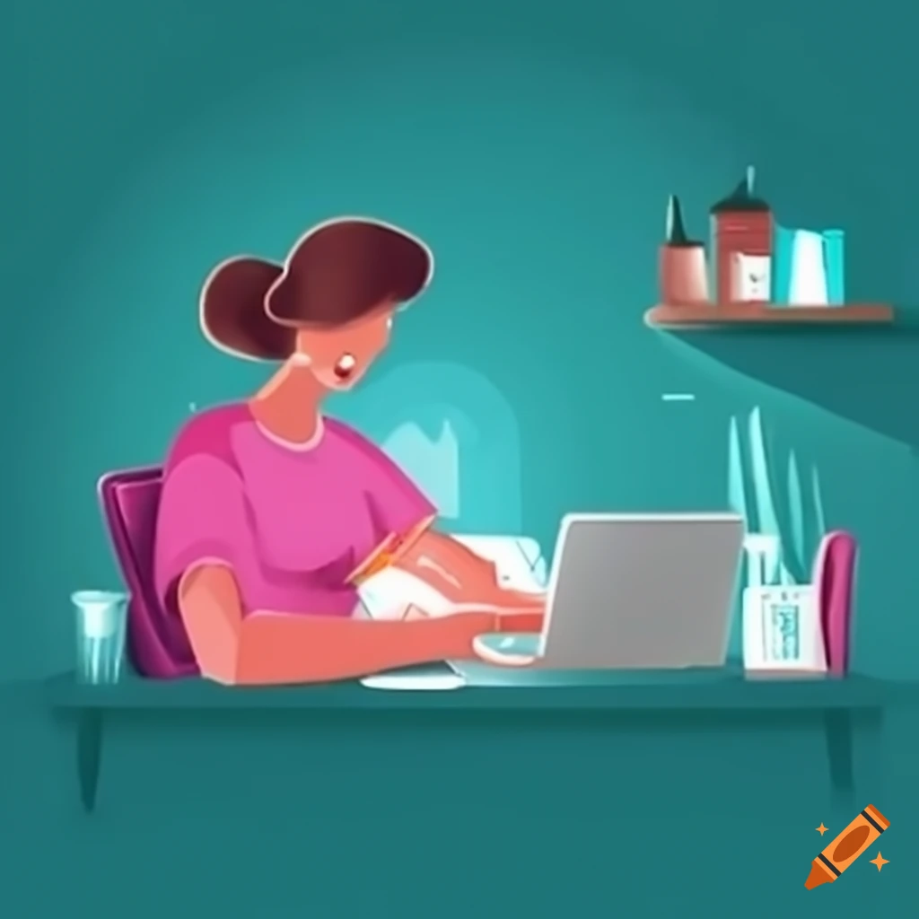 Productivity scene with a home office setup featuring a book and laptop