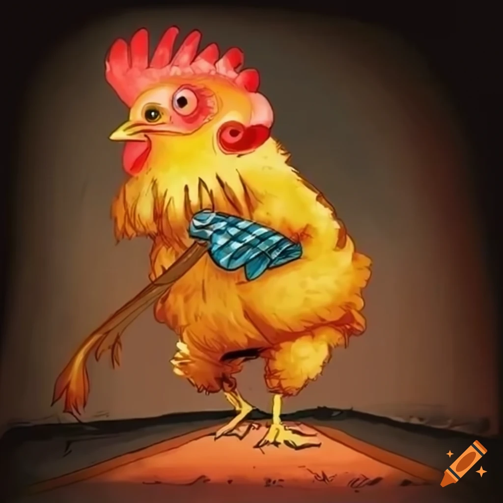 Comic of a chicken crossing the road in a humorous way