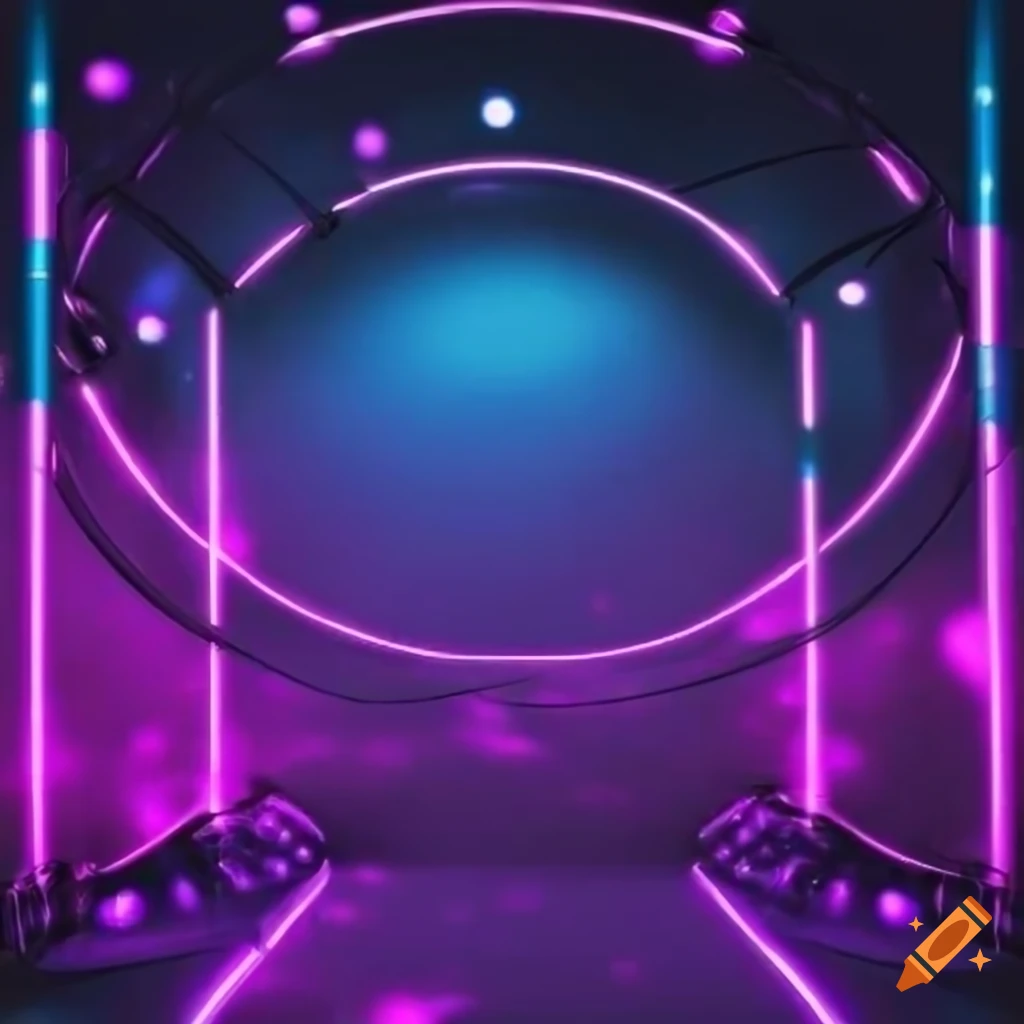 Blue, purple, and white neon lights for nightclub theme background