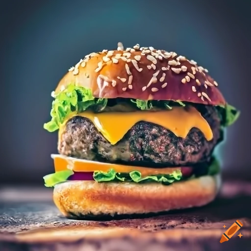 Veg burger with sauce and cheese slice