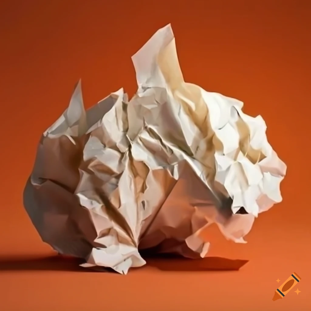 Crumpled paper shaped like an animal