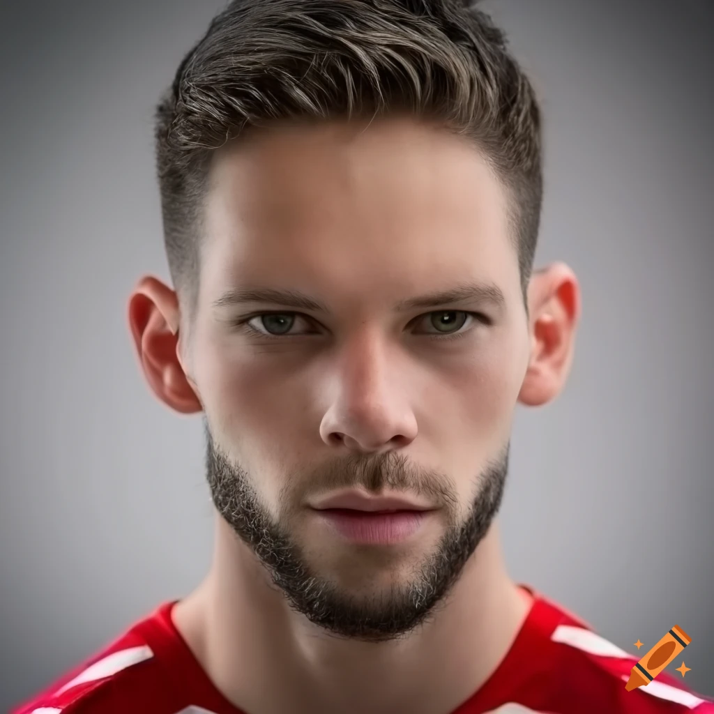 Athletic white male in red striped jersey headshot