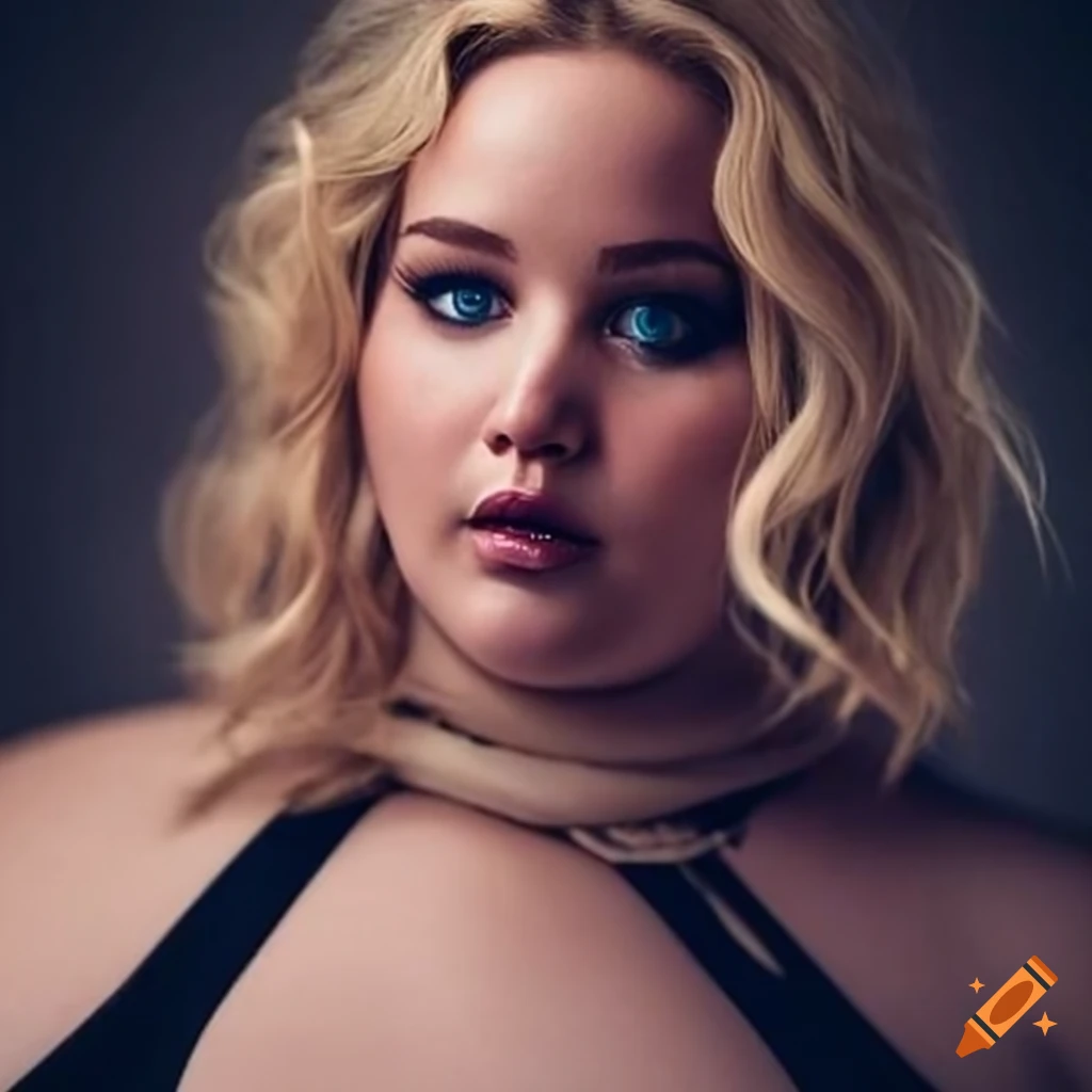 Plus-size model resembling Jennifer Lawrence
