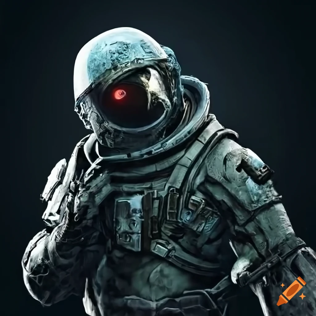 Undead cosmonaut battle damage space soldier