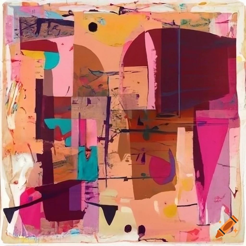 Abstract painting with orderly chaotic composition resembling comic ...