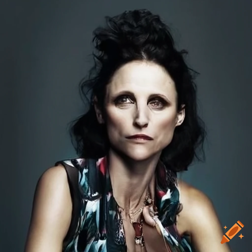 Runway model resembling Julia Louis-Dreyfus