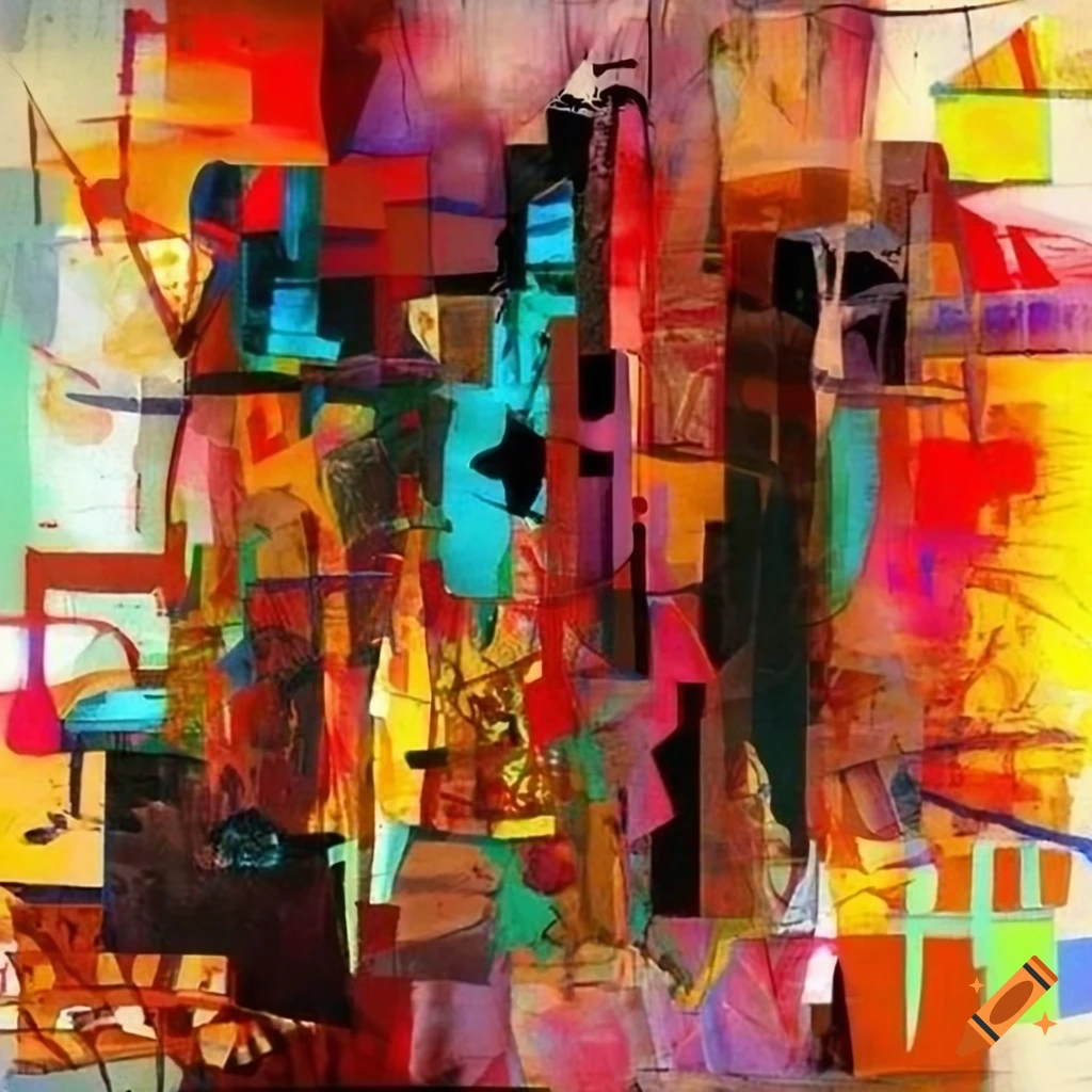 Abstract painting with chaotic yet balanced composition in a dreamlike ...