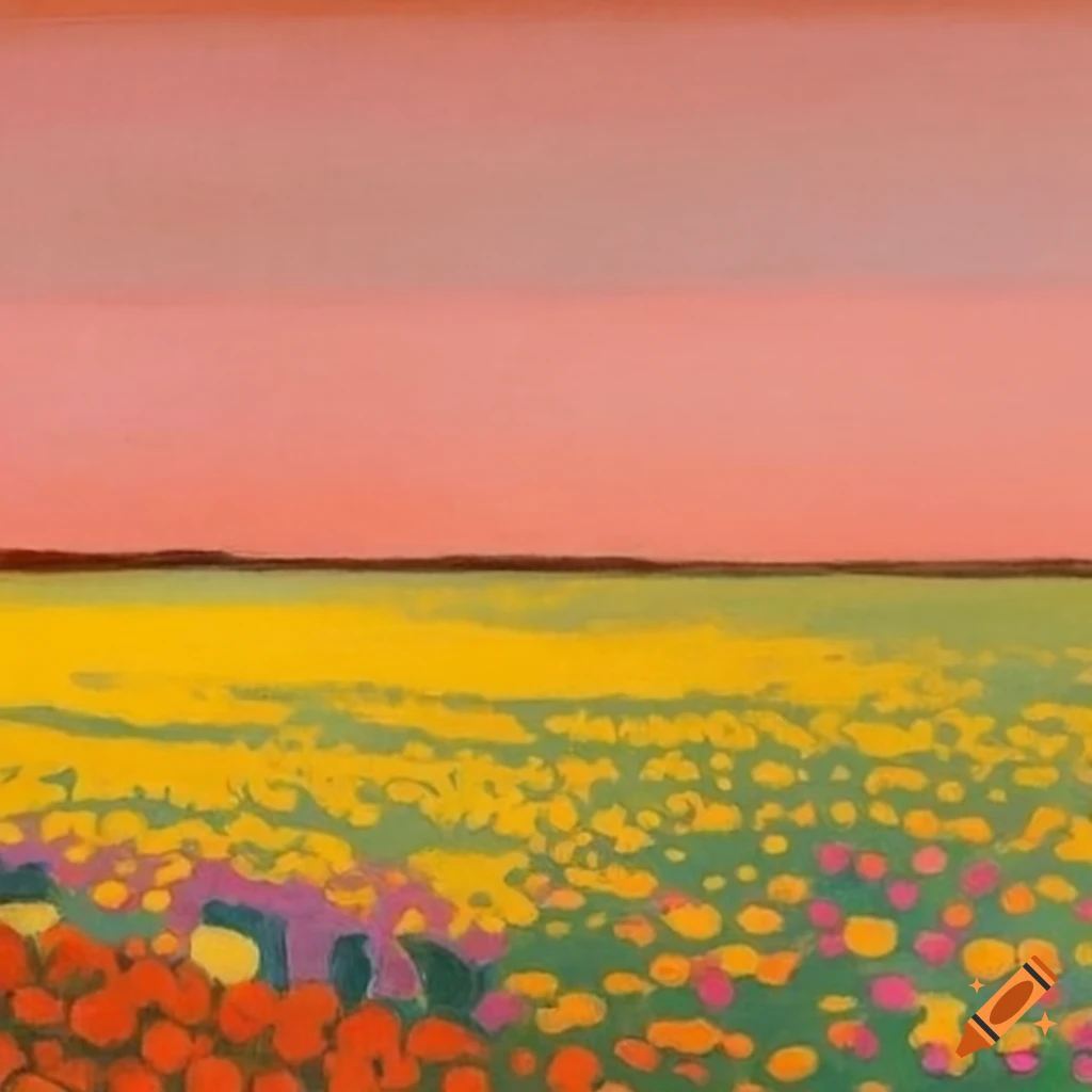 Félix Vallotton's field of flowers in pastel colors