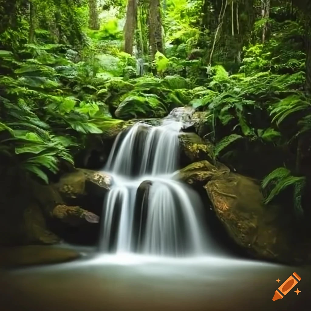Waterfall in a tropical forest