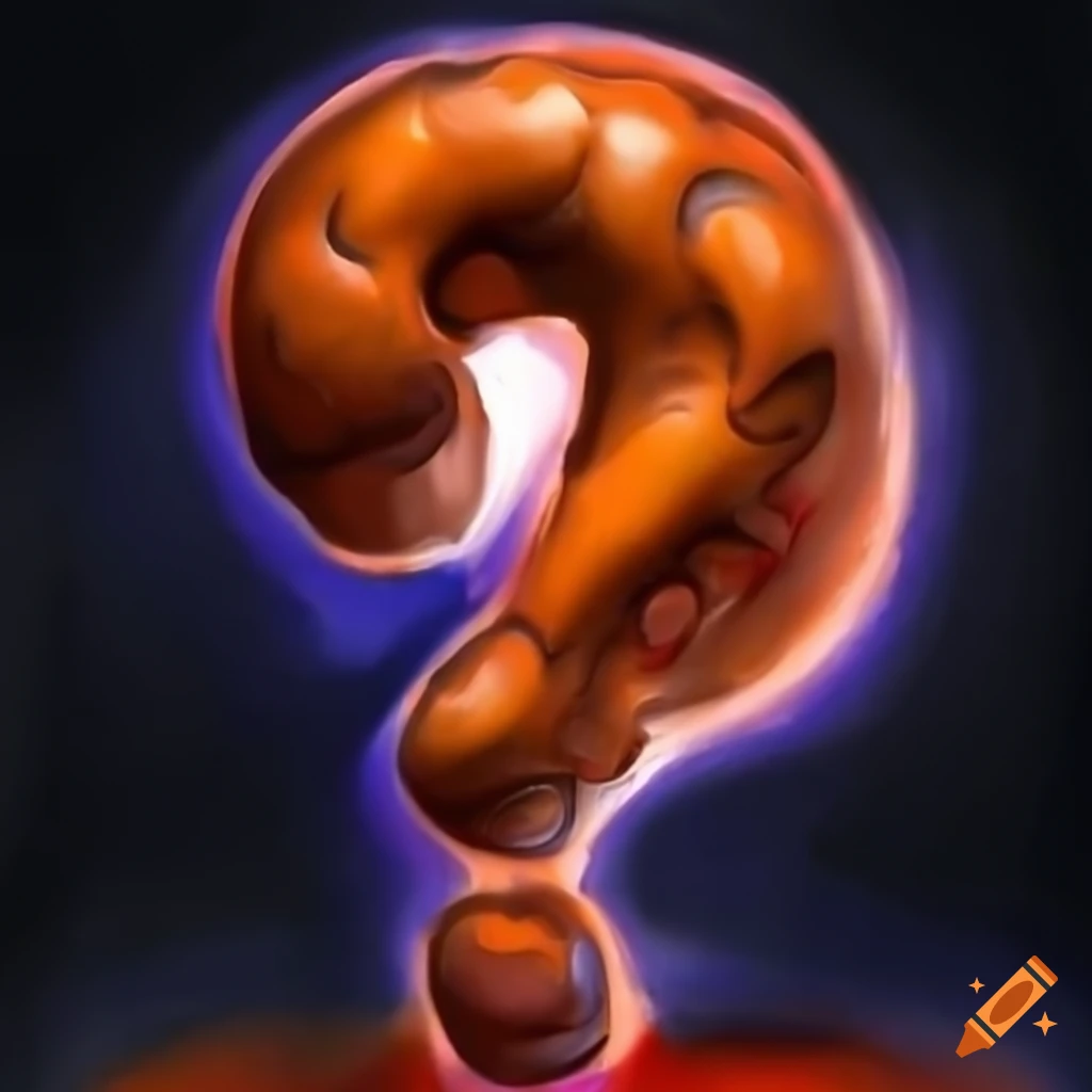 Abstract claymation question mark character scratching head