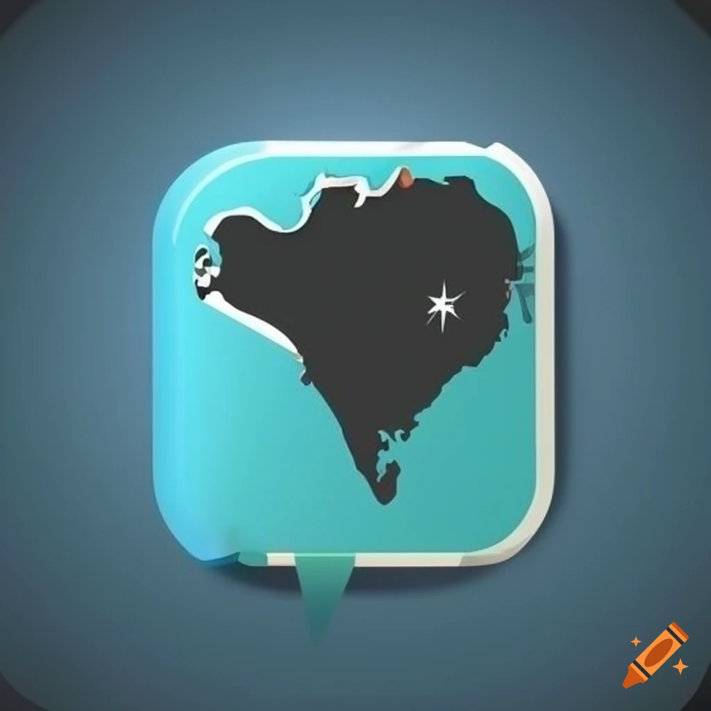 Stylized Australian map with pin and lightbulb for CRICOS Diary app icon