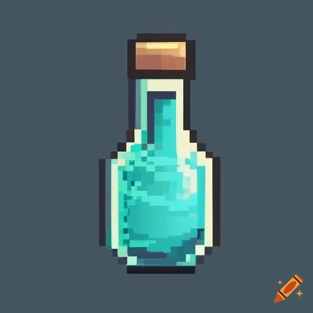 Legendary elixir health potion in pixel art style