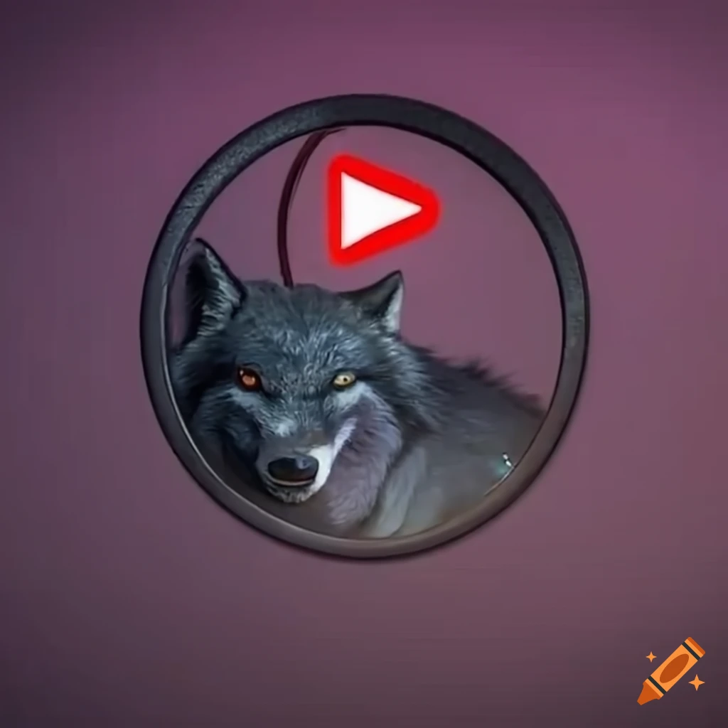 Logo of a wolf with swords for YouTube