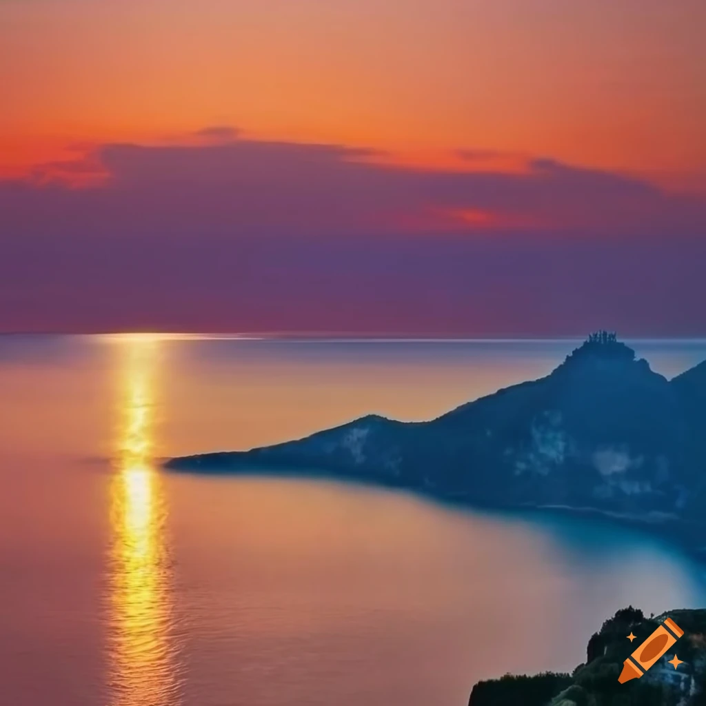 Jigsaw puzzle of Amalfi Coast, Italy at sunset