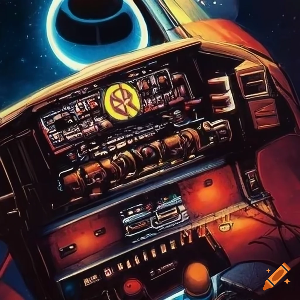70's sci-fi car-radio interface artwork
