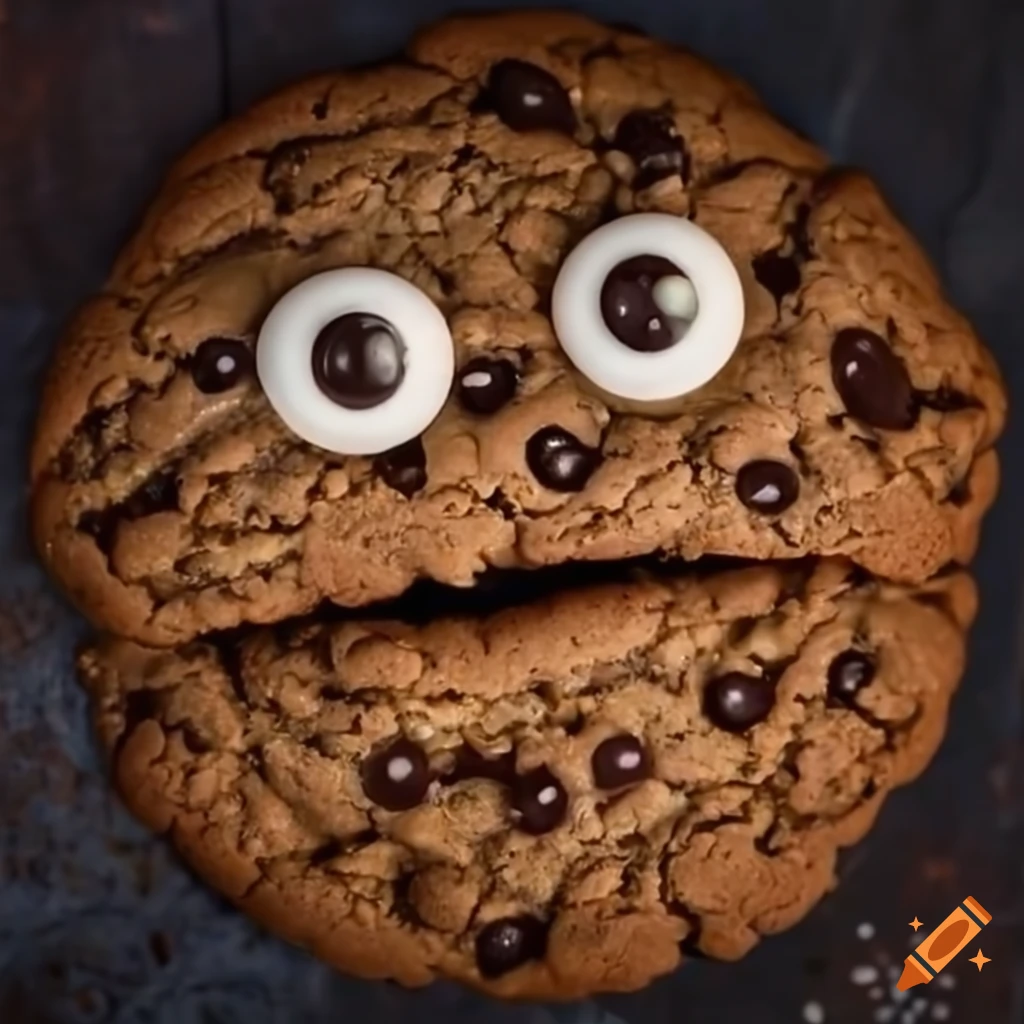 Cookie Monster transformed into cookies with eyes