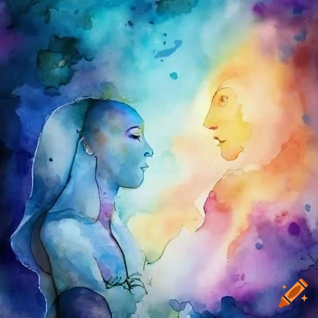 Enchanting scene of radiant spirit beings