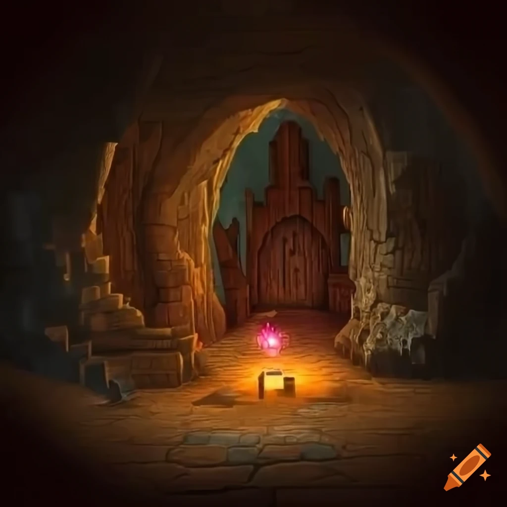 Detailed cozy dwarven mine with a rough stone throne