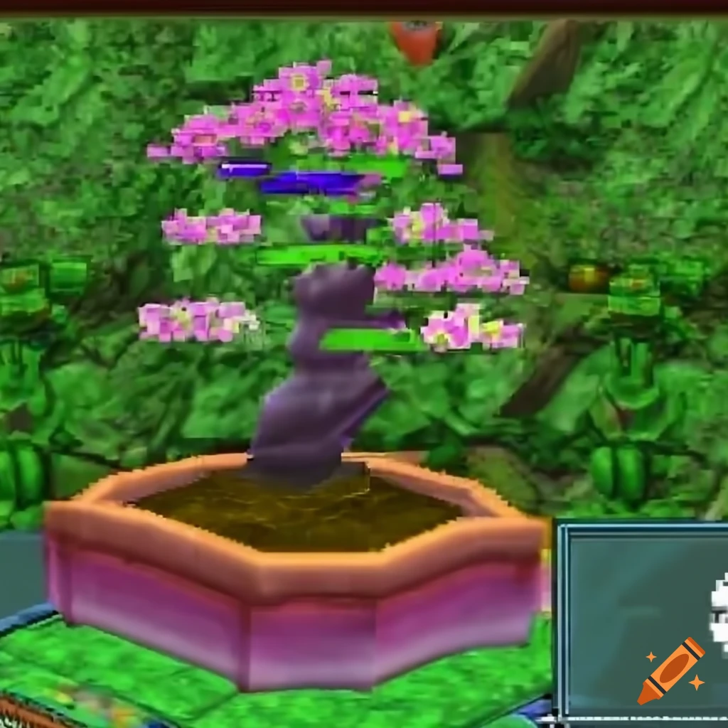 Giant flower bonsai in N64 style
