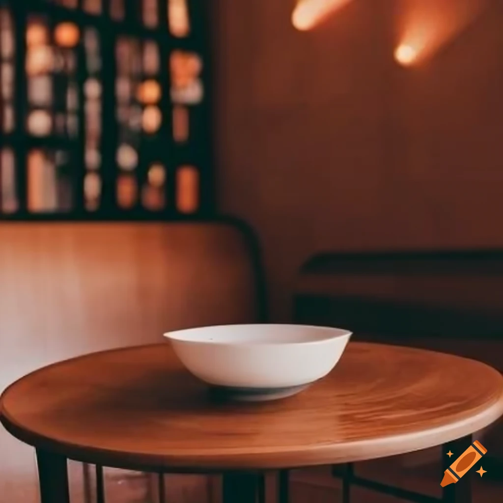 Coffee table in aesthetic cafeteria setting