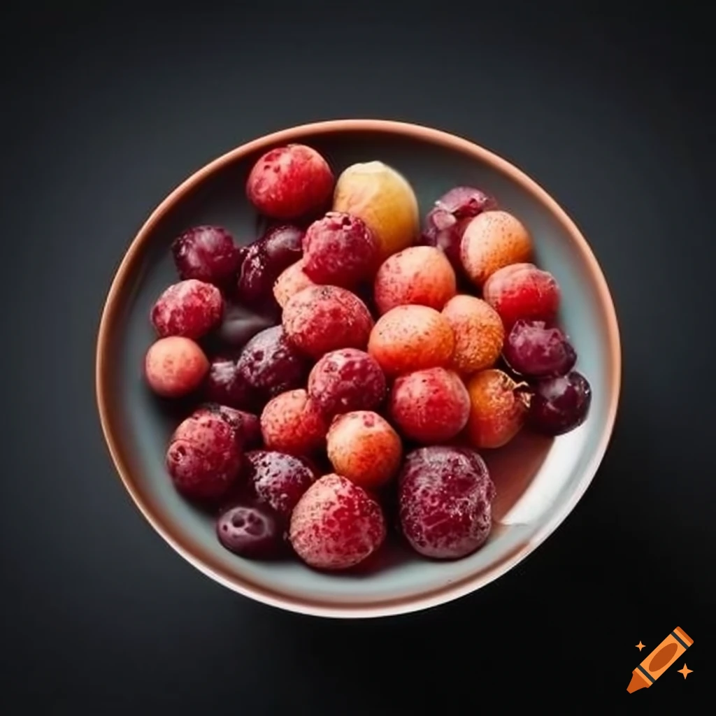 Bowl of freeze-dried fruit