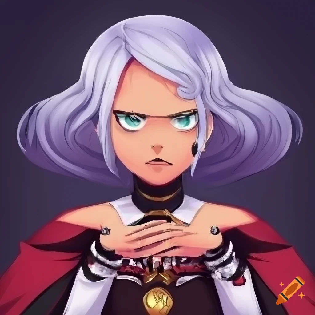 Angry queen with crown in anime style