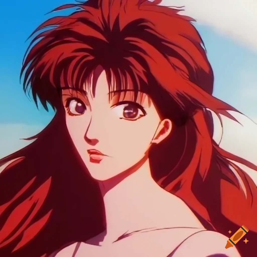Close portrait of a witch in 80-90's anime style for Jrpg