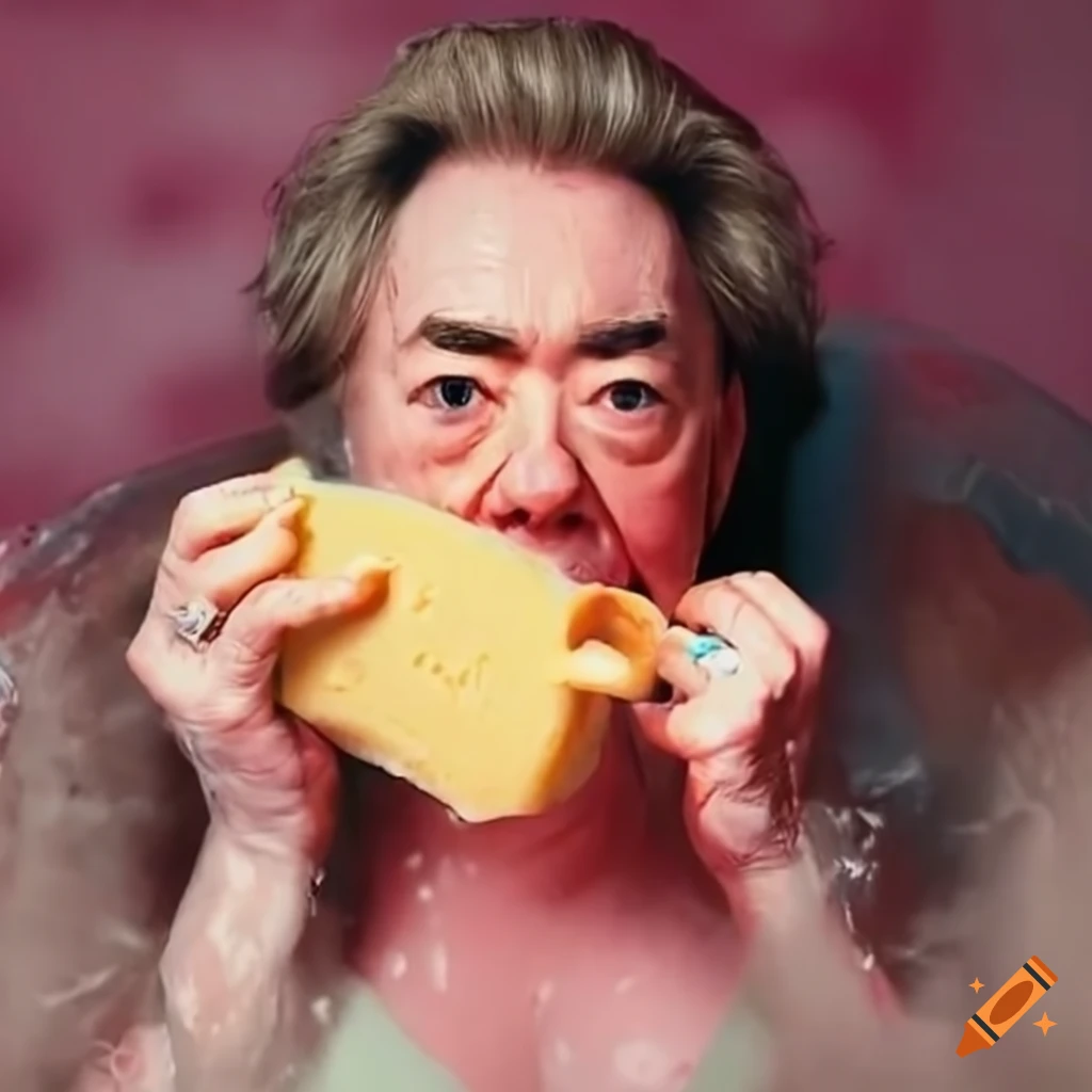 Andrew Lloyd Webber enjoying cheese in the bath