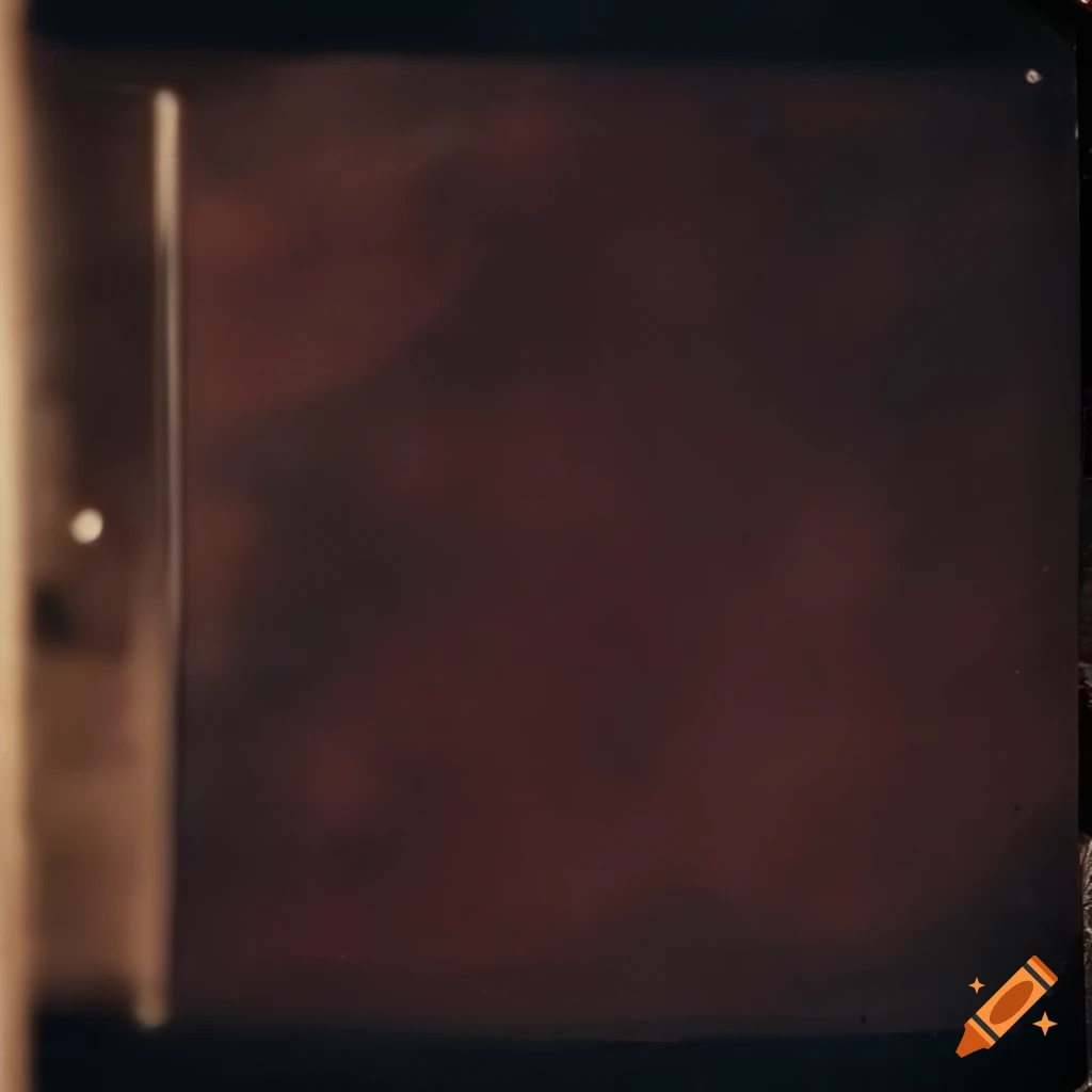 Old polaroid autochrome photo of a cast iron plate in darkness