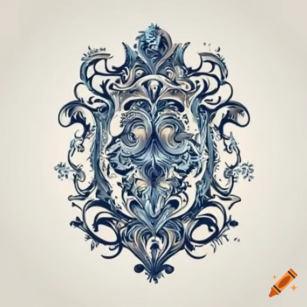 Medieval style decorative elements on a white background in high resolution