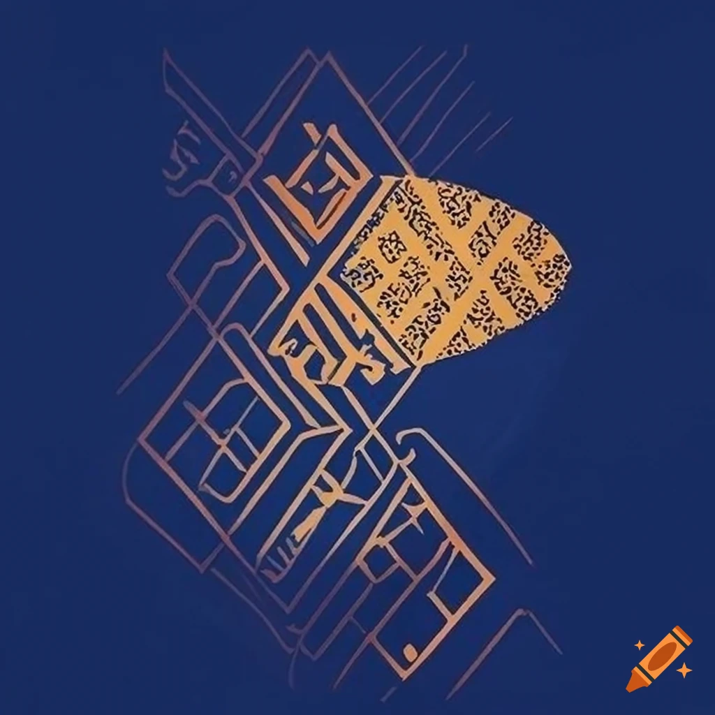 Navy blue and gold geometric t-shirt design for trendy audiences