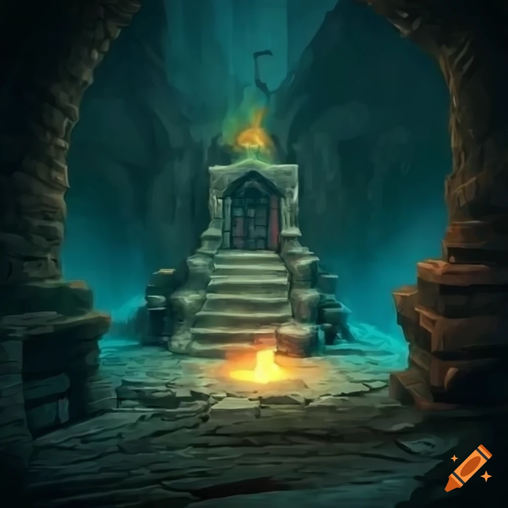 Cozy dwarven mine with a stone throne and oil