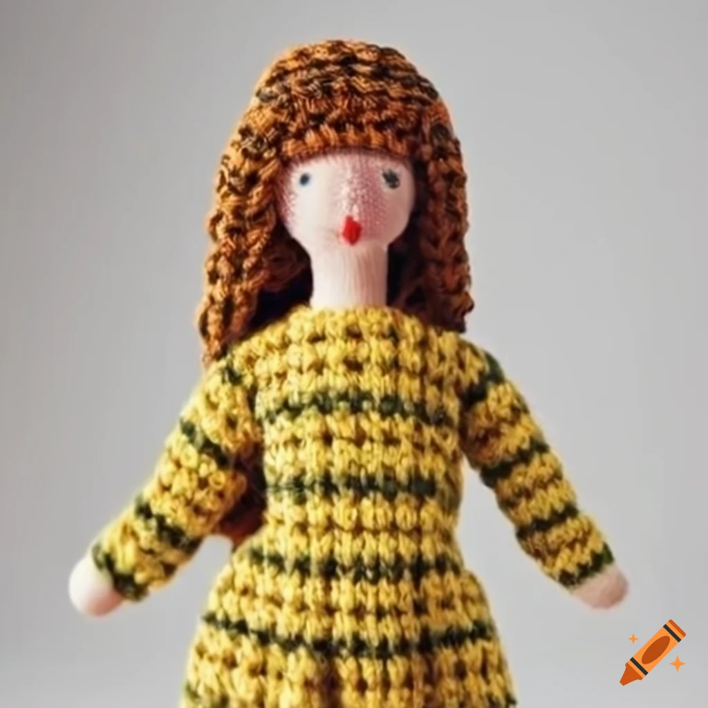 Cher Horowitz's yellow plaid outfit knitted doll replica