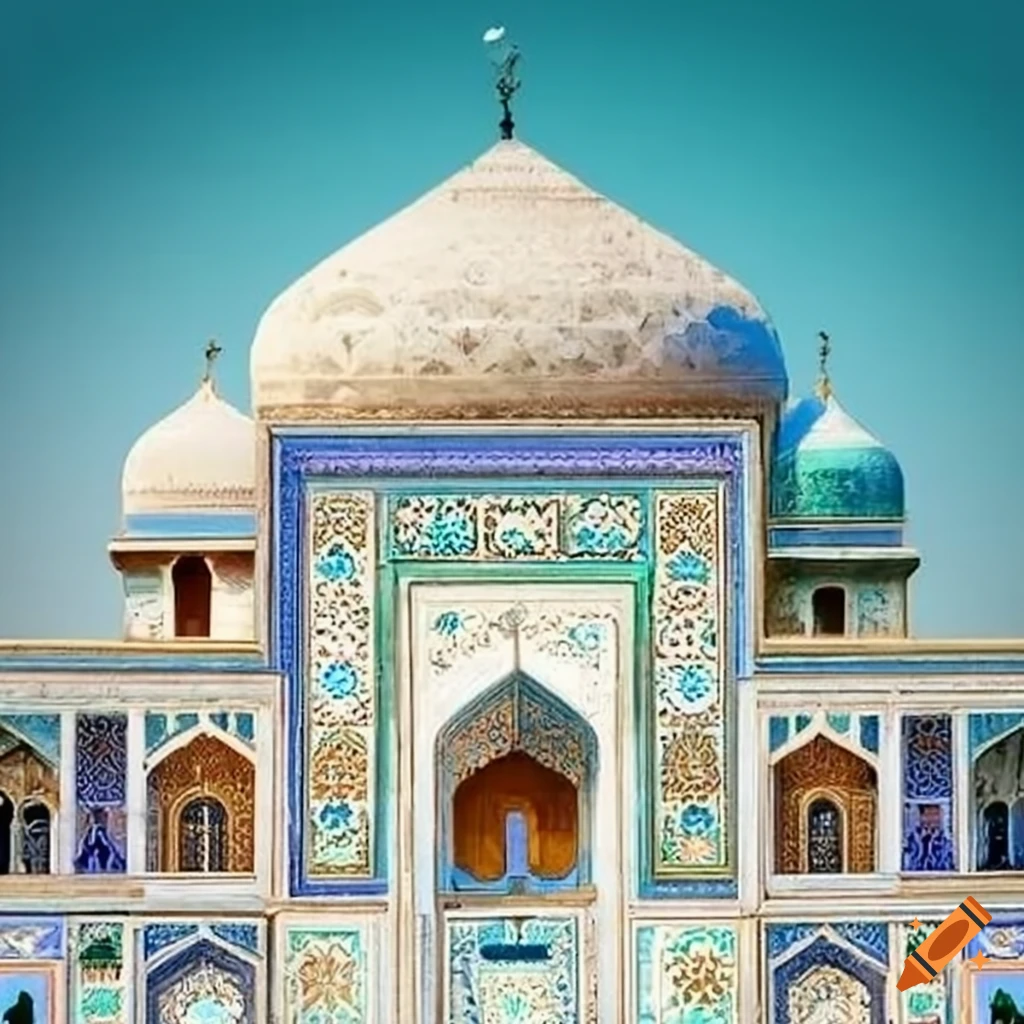 Exterior of a Mughal and Persian-inspired house in super white color