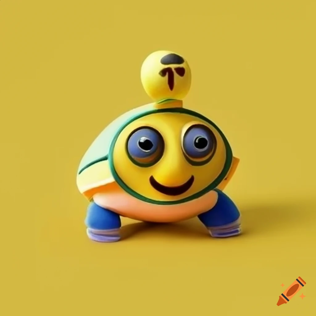 Yellow turtle looking happy