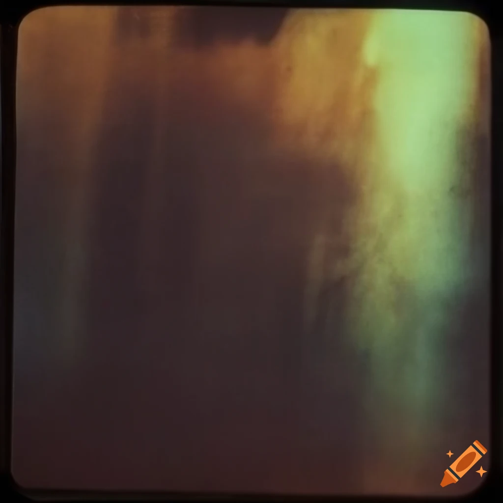 Vintage scratched grainy autochrome film in darkness