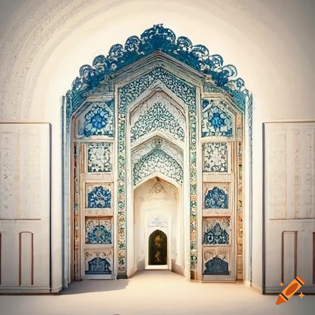 Exterior of a Mughal and Persian-inspired house in super white color
