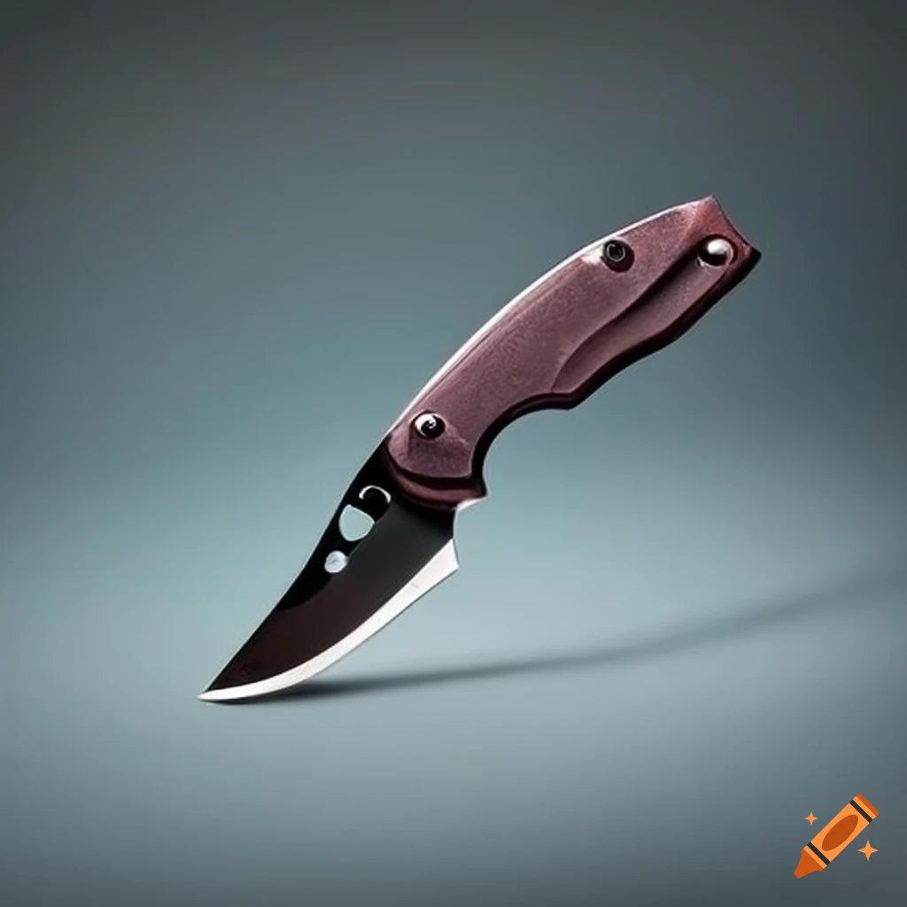 Spyderco jackknife on a futuristic dark glass steel table in a Japanese style setting