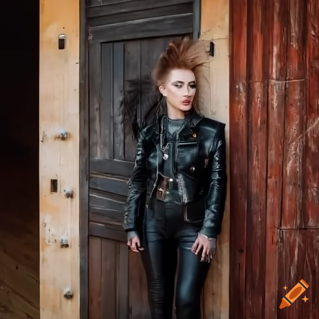 English punk rocker couple women with mohawk hairstyles
