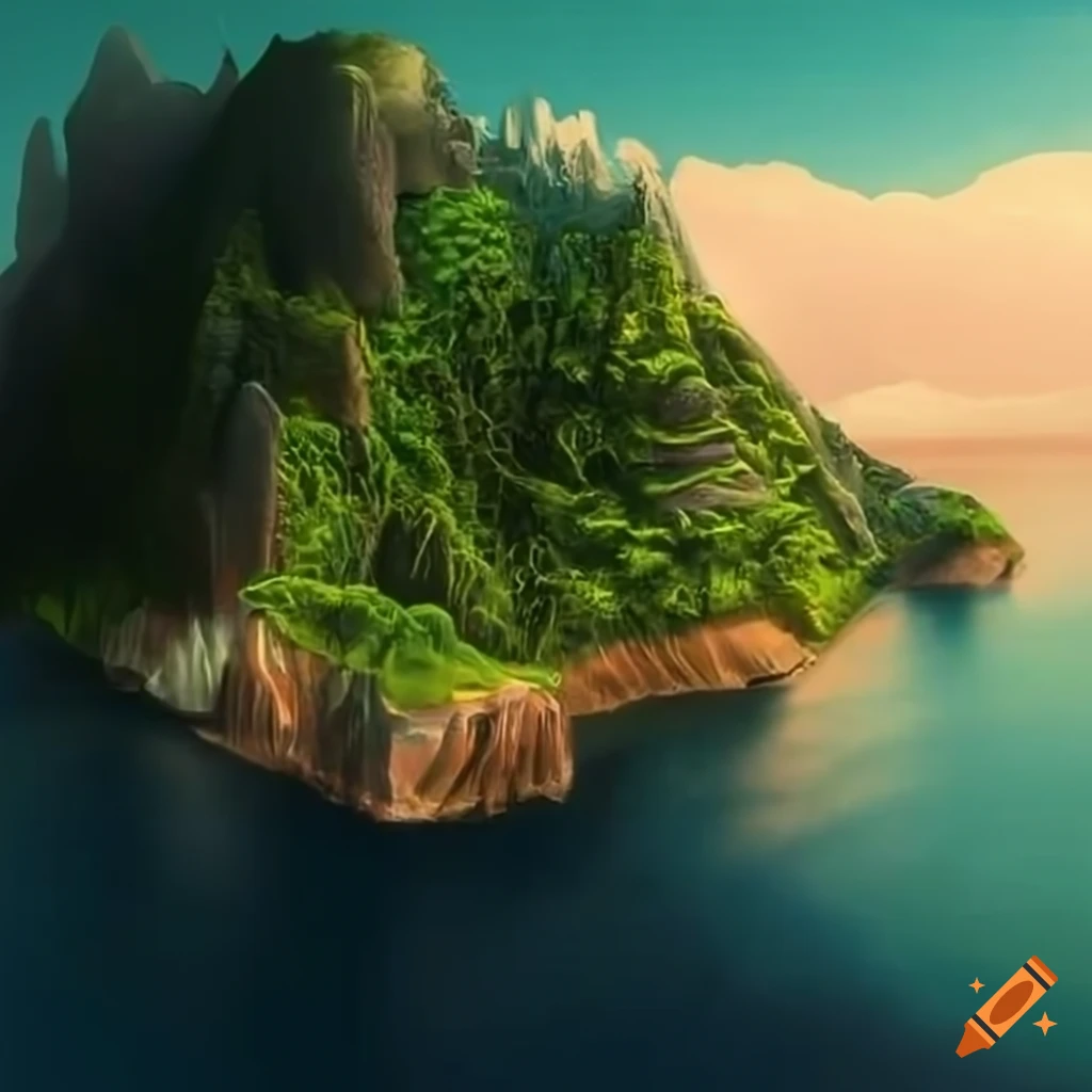 Hyper-realistic island scenery