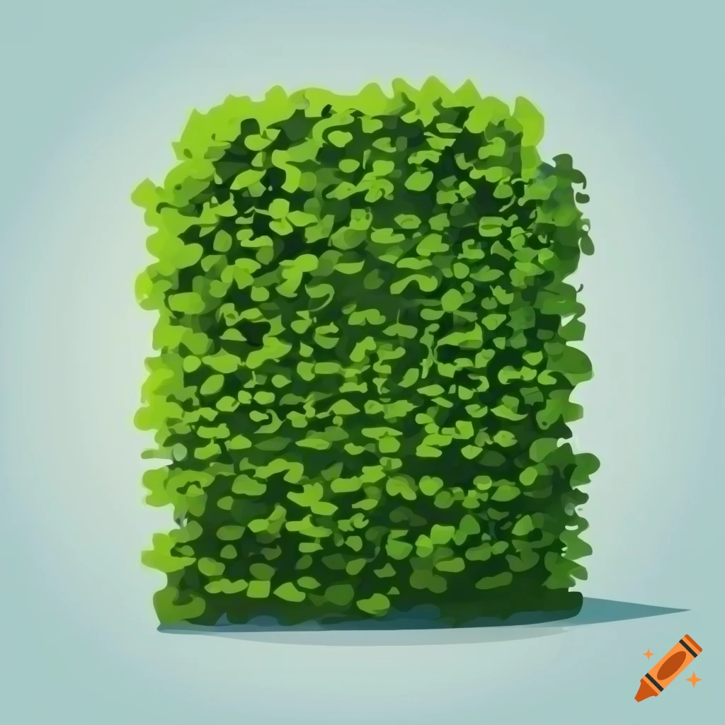 Square hedge from side view on white background