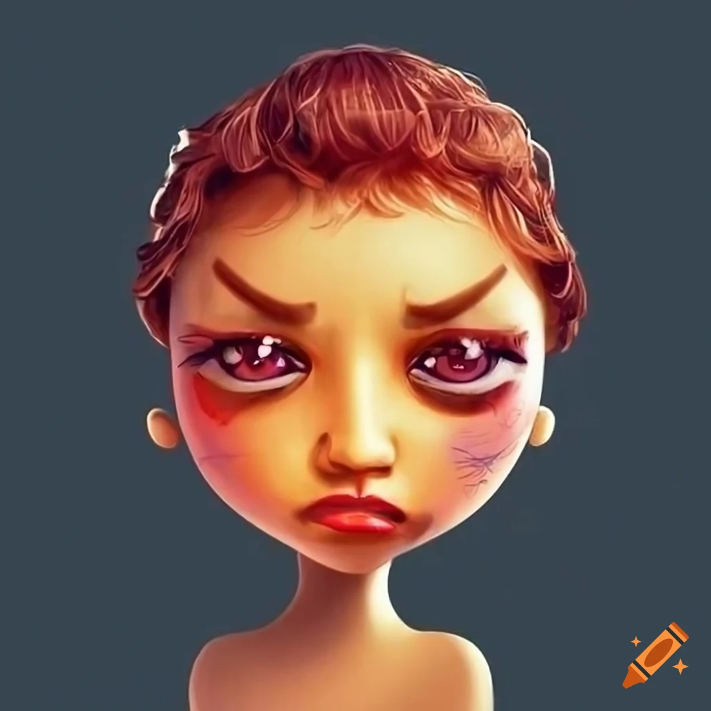 Cartoon face expressing sadness