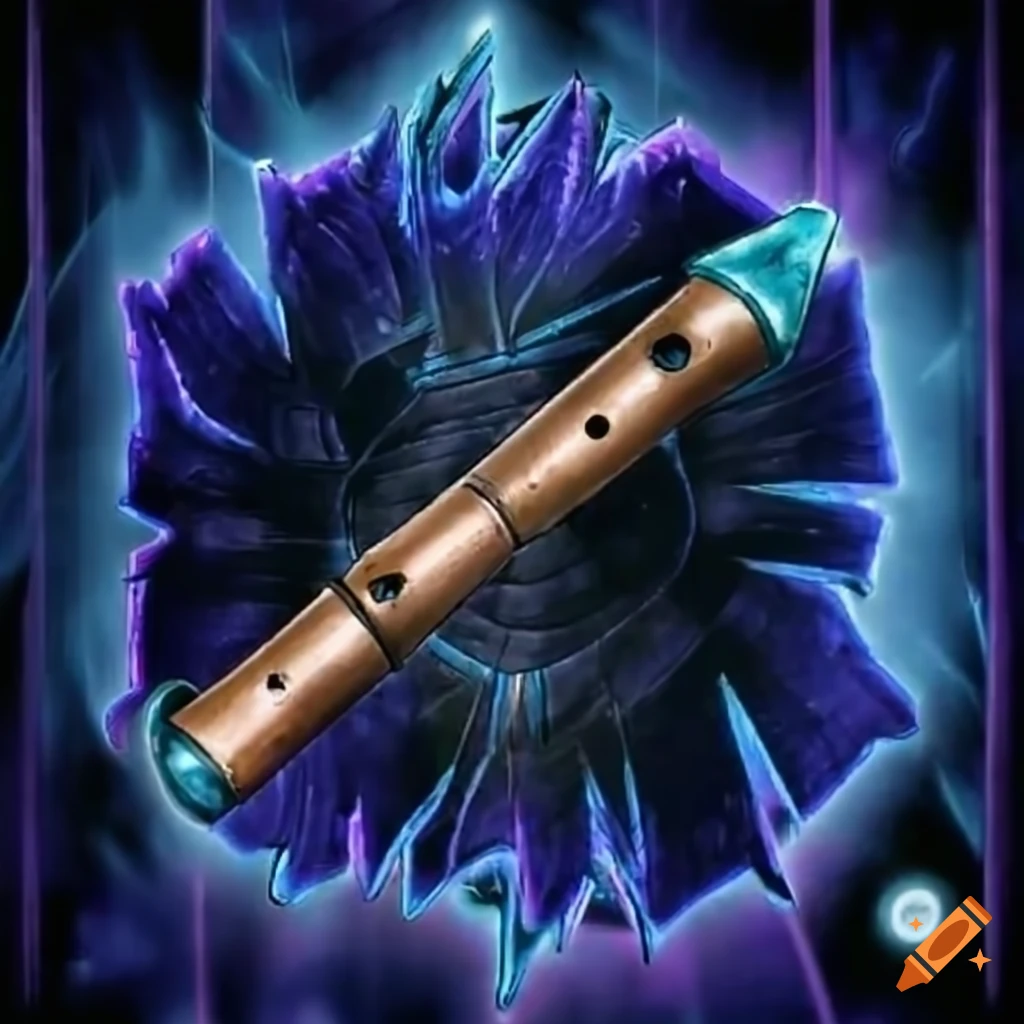 Yu-Gi-Oh card depicting a flute of the "dark" element