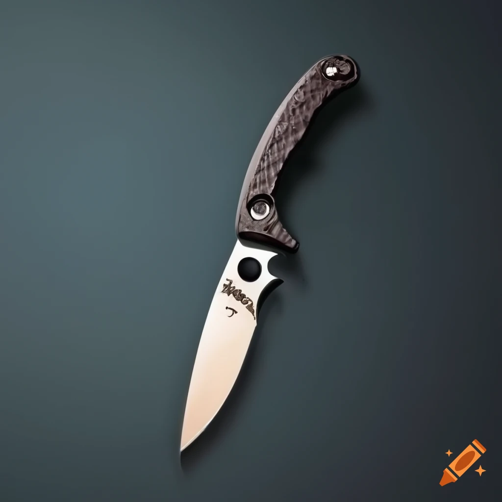 Spyderco jackknife on a futuristic Japanese-style dark glass steel table
