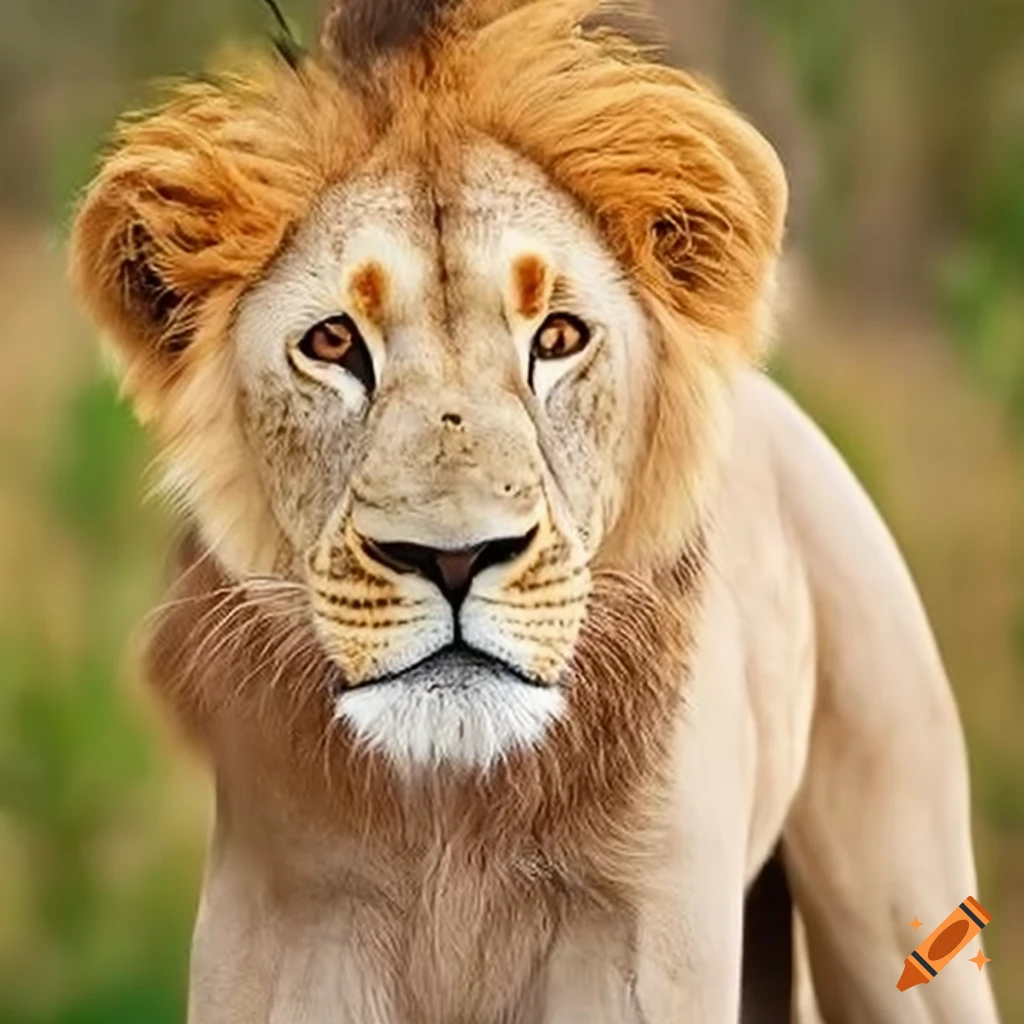 White lion with a mane inspired by The Lion King