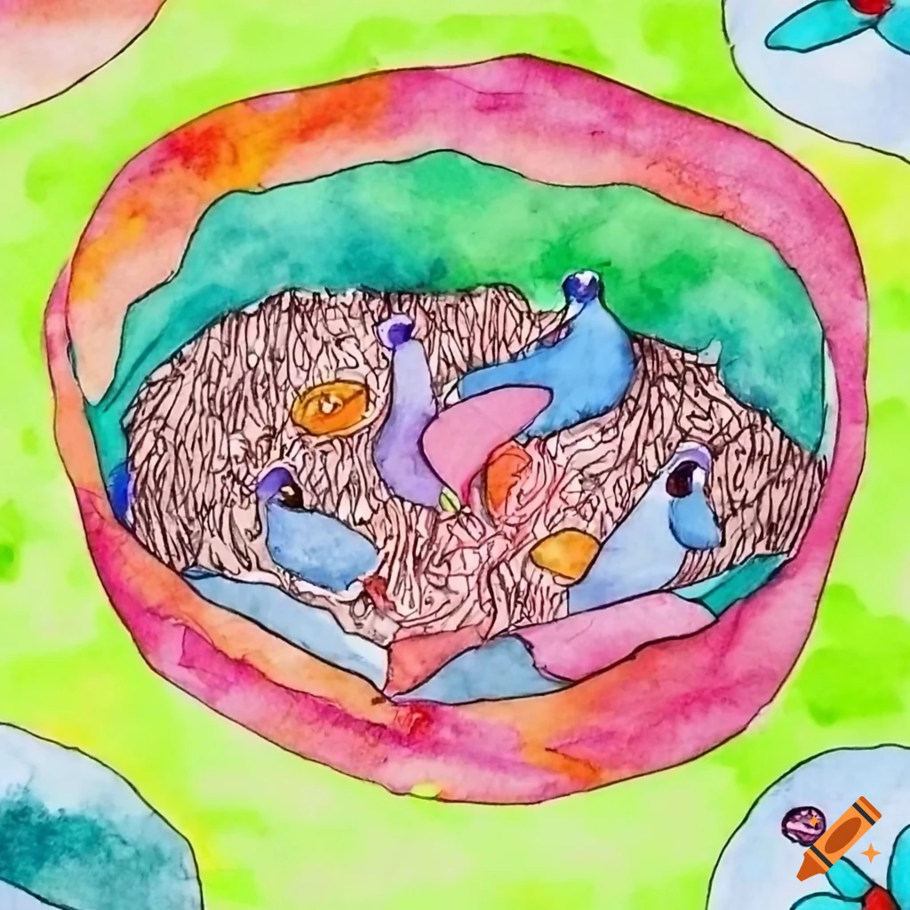 2nd grade drawing of a pigeon nesting area